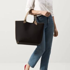 Black and tan light weight tote